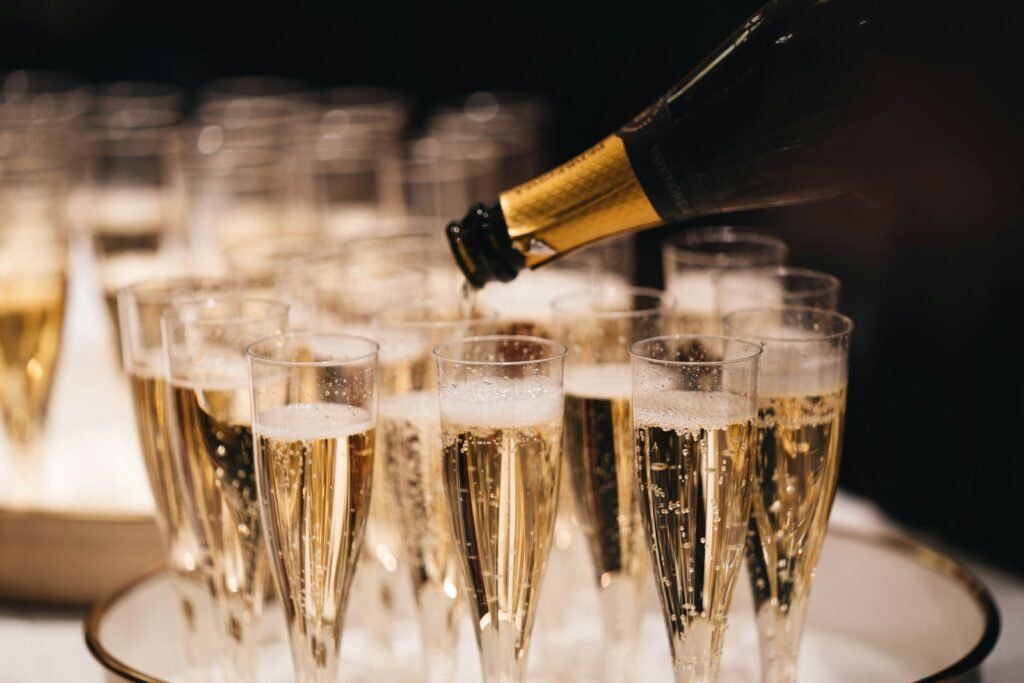 Champagne toast at Plano celebration