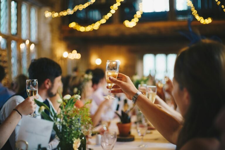 Guests raising glasses at a corporate event in Plano